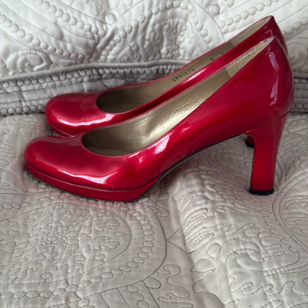Stuart Weitzman Ruby Red Heels Shoes Pumps 8 - image 2